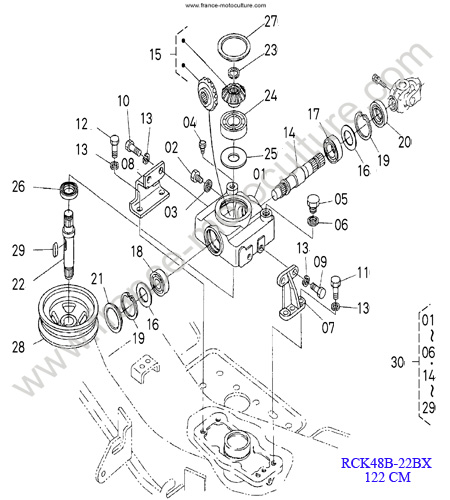 RCK48 - Renvoi angle KUBOTA BX2200