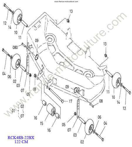 RCK48 - Roues plateau KUBOTA BX2200