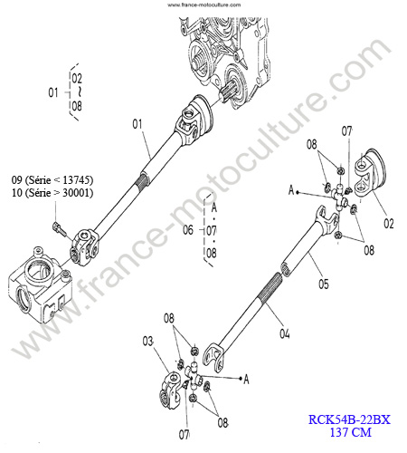 RCK54 - Cardan KUBOTA BX2200