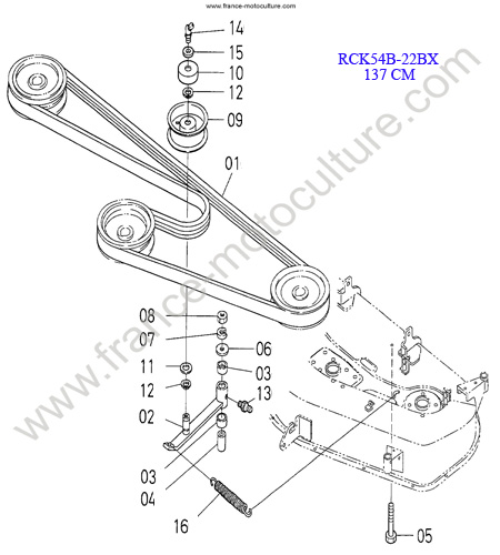 RCK54 - Courroie coupe KUBOTA BX2200