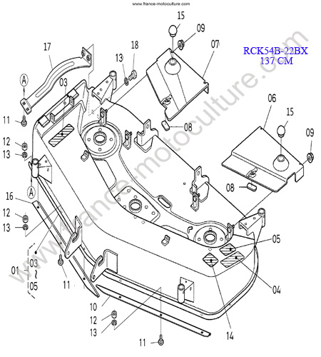 RCK54 - Plateau coupe KUBOTA BX2200