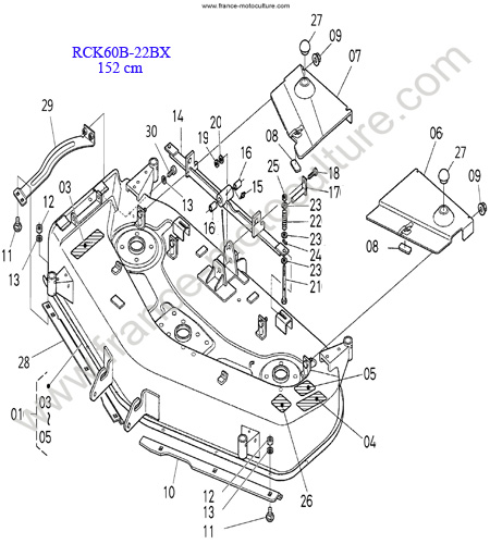 RCK60 - Plateau coupe KUBOTA BX2200