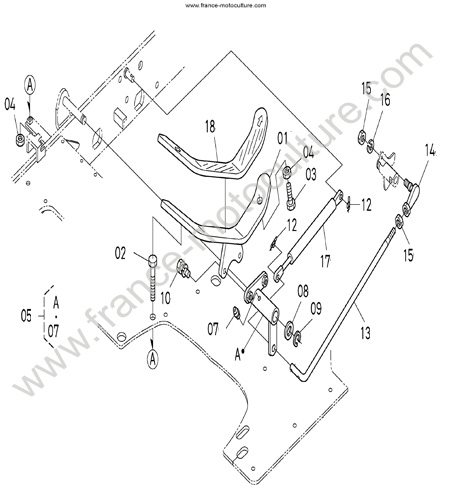 Pédale avancement KUBOTA BX2200