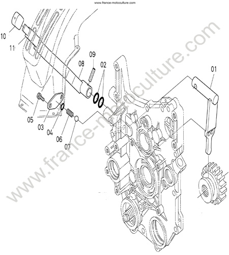 Commande transmission AV KUBOTA BX2200