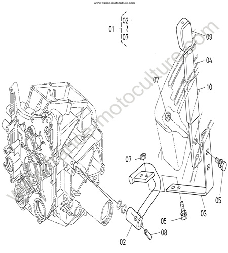 Commande prise force KUBOTA BX2200