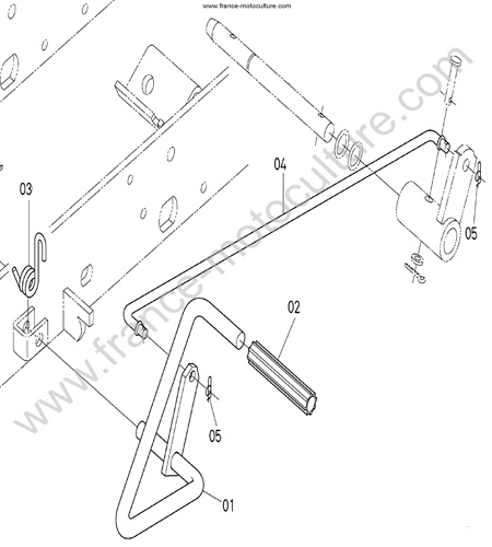 Commande blocage differentiel KUBOTA BX2200