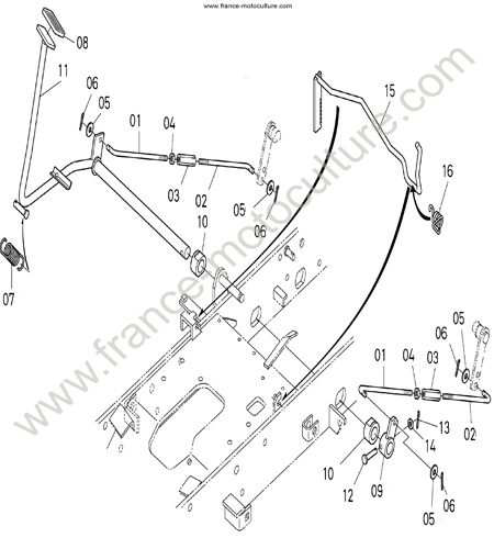 Commande freins KUBOTA BX2200