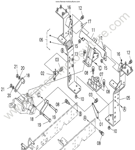 Support tirant superieur KUBOTA BX2200