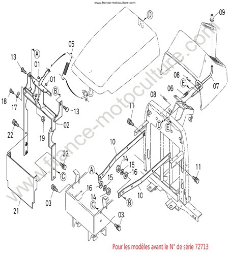 Support calandre 1 KUBOTA BX2200