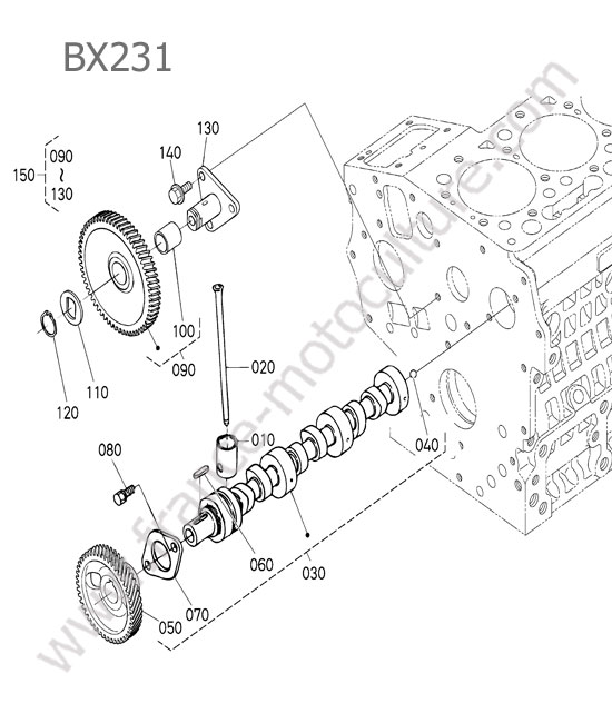 Arbre cames KUBOTA BX231