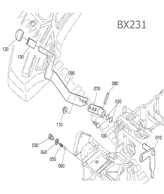 Levier transmission roues KUBOTA BX231