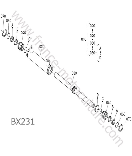 Verin direction - details KUBOTA BX231