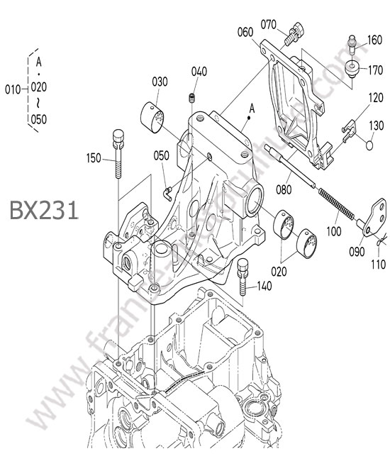 Culasse relevage KUBOTA BX231