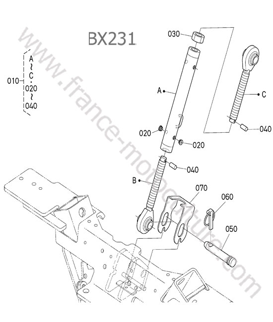 Tirant superieur KUBOTA BX231
