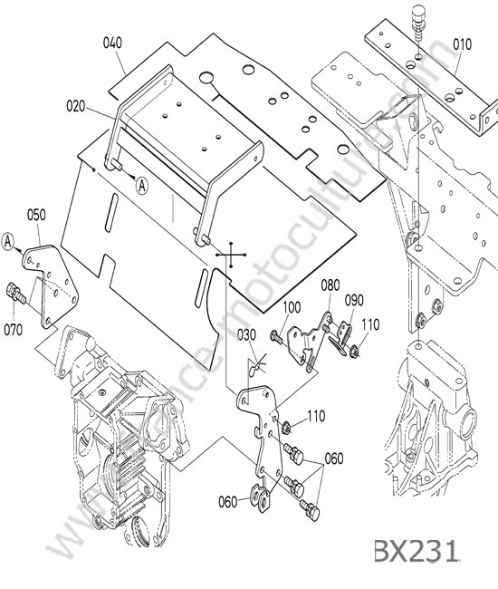 Support siege KUBOTA BX231