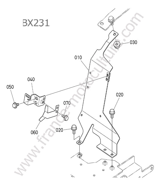 Support changement gamme - commutateur KUBOTA BX231