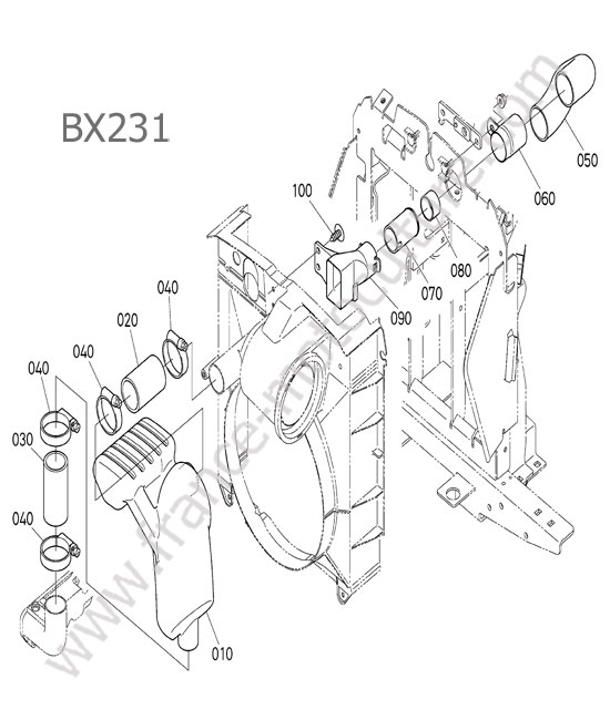 Admission air KUBOTA BX231