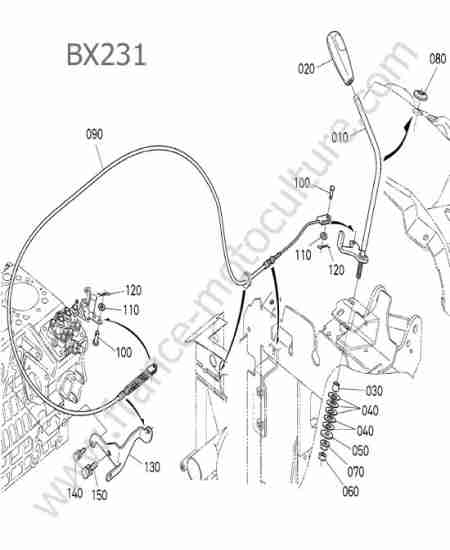 KUBOTA - BX231 : Levier accelerateur