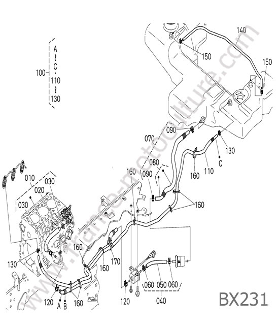 Circuit carburant KUBOTA BX231