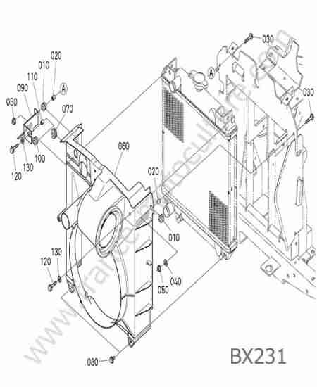 KUBOTA - BX231 : Deflecteur ventilation