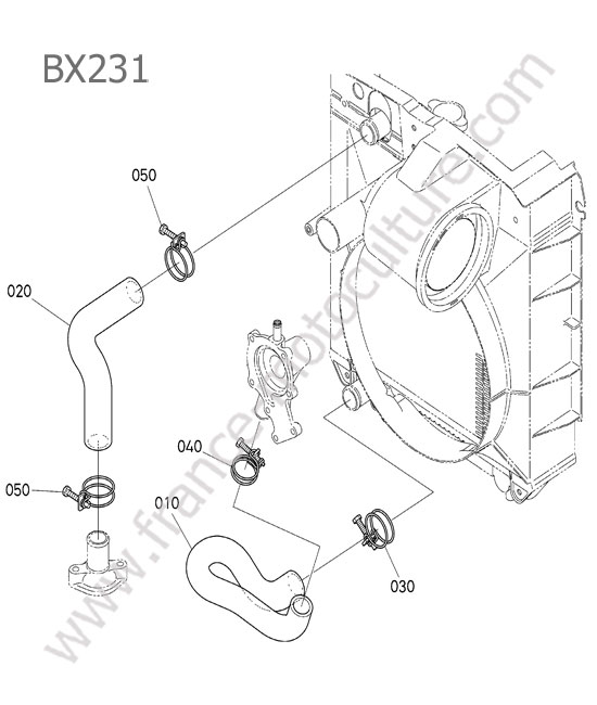 Durite radiateur KUBOTA BX231