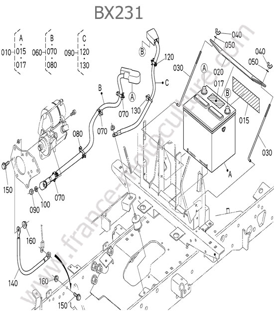 Batterie KUBOTA BX231