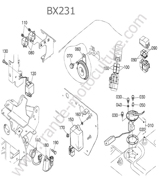 Pi�ces electrique KUBOTA BX231