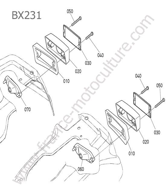 Catadioptre arriere KUBOTA BX231