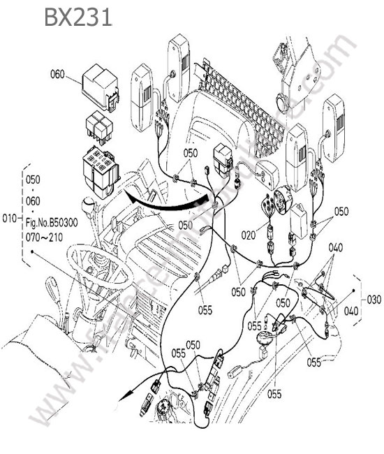 Cablage electrique arriere KUBOTA BX231