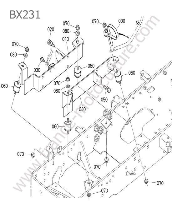 Support moteur KUBOTA BX231