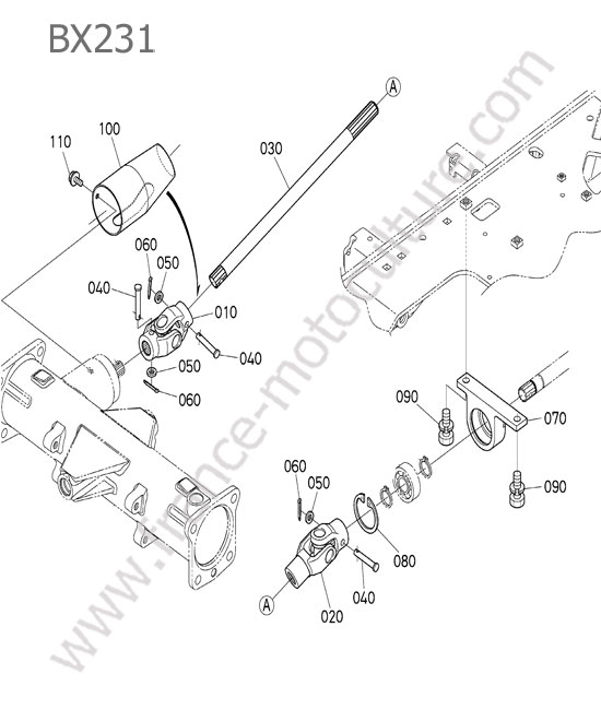 Cardan transmission avant KUBOTA BX231