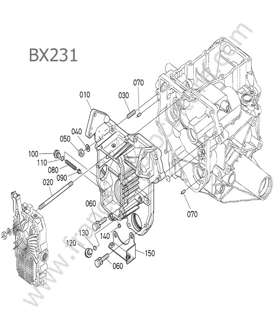 Couvercle carter transmission KUBOTA BX231