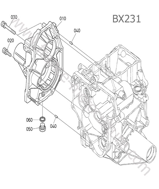 Carter pont arriere KUBOTA BX231