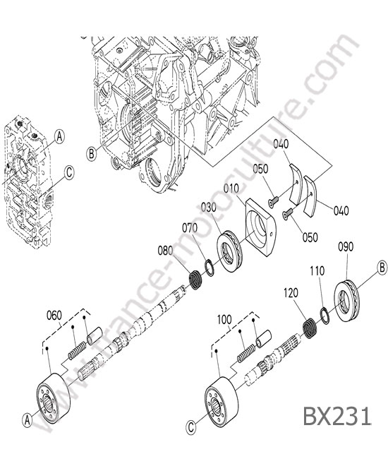 Hst - bloc cylindre KUBOTA BX231