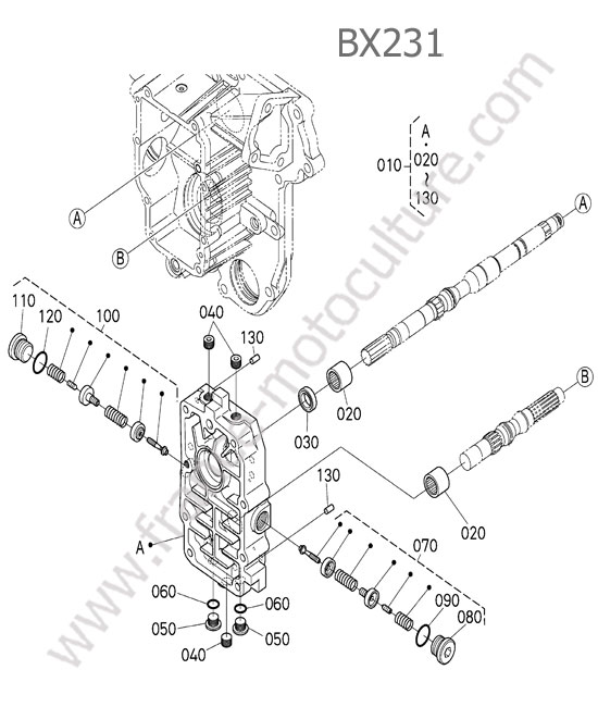 Hst - couvercle KUBOTA BX231