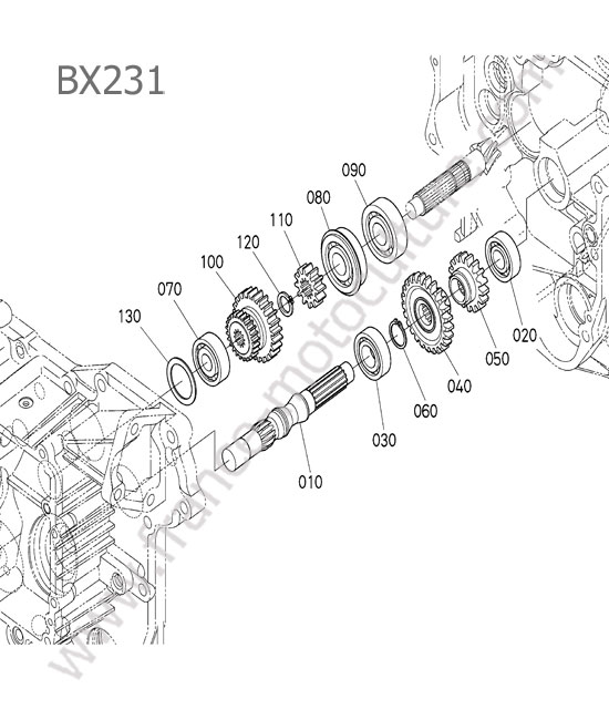 Arbre changement de gamme KUBOTA BX231