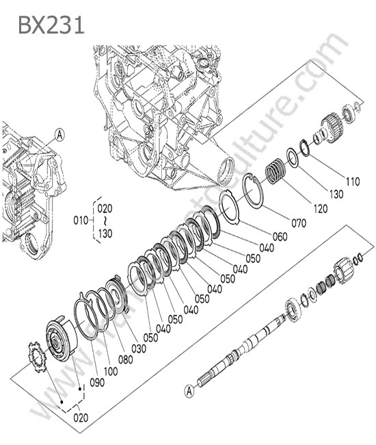 Embrayage prise de force KUBOTA BX231