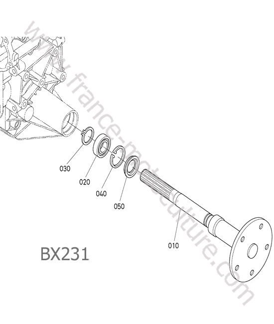 Essieu arriere gauche KUBOTA BX231