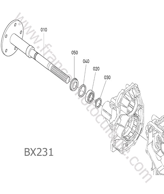 Essieu arriere droit KUBOTA BX231