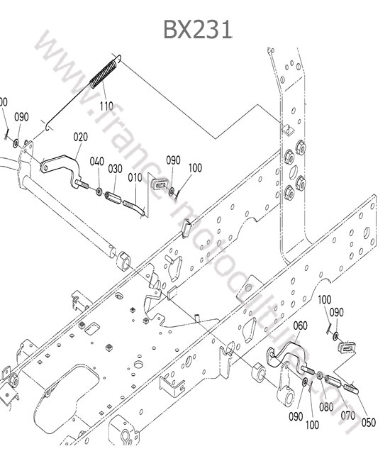 Commande freins KUBOTA BX231