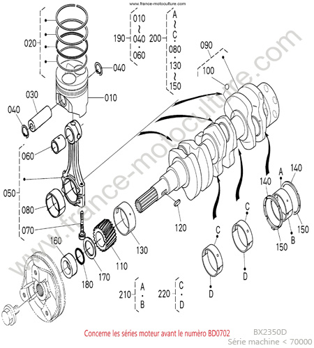 Pistons / vilebrequin 1 KUBOTA BX2350