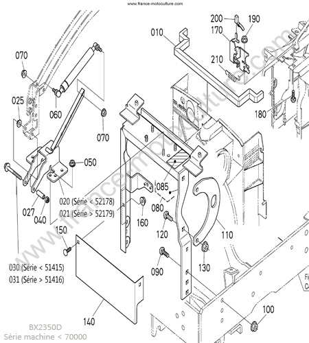 Support capot KUBOTA BX2350