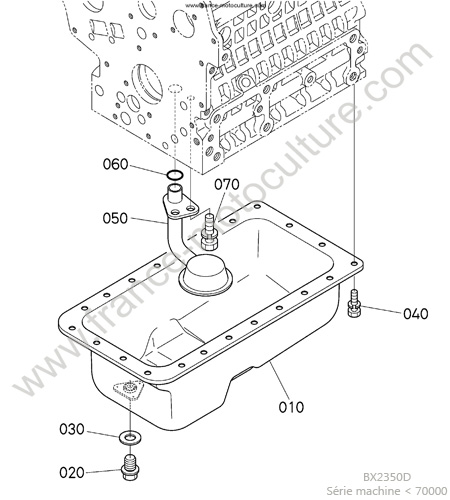 Carter huile KUBOTA BX2350