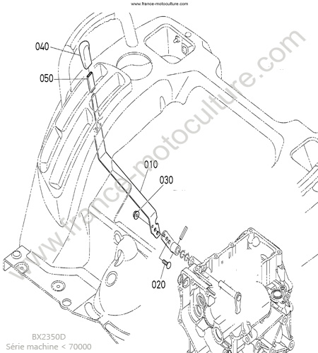 Levier changement gamme KUBOTA BX2350