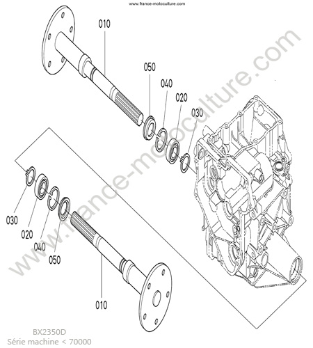 Axe moyeu arriere KUBOTA BX2350