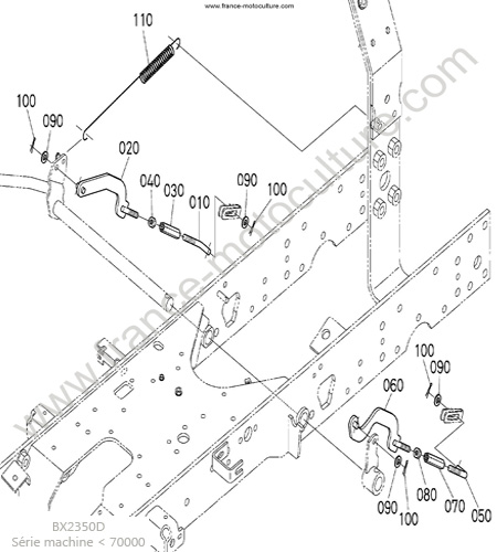 Commande freins KUBOTA BX2350