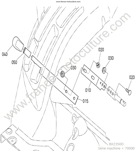 Levier commande hydraulique KUBOTA BX2350