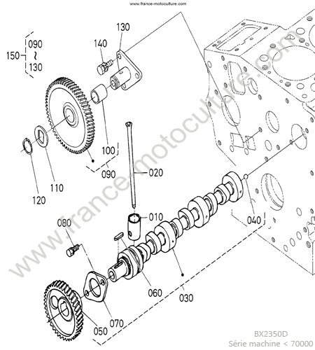 Arbre cames KUBOTA BX2350