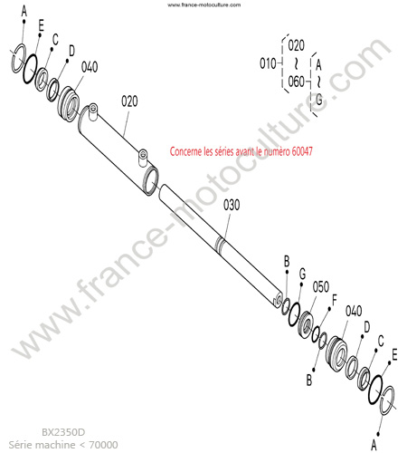 Verin direction 1 KUBOTA BX2350