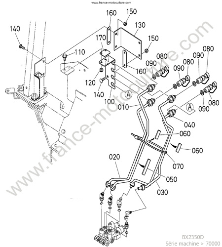 Branchements auxiliaire KUBOTA BX2350D